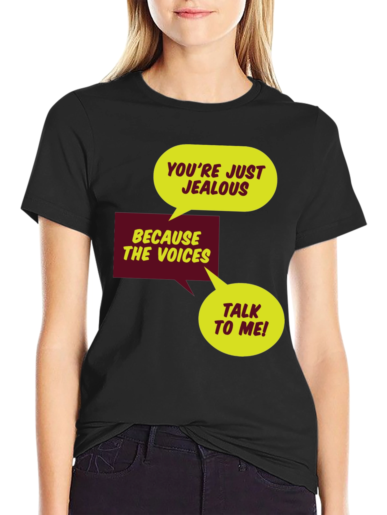 Black Jealous Voices Graphic Tee - Black view 2