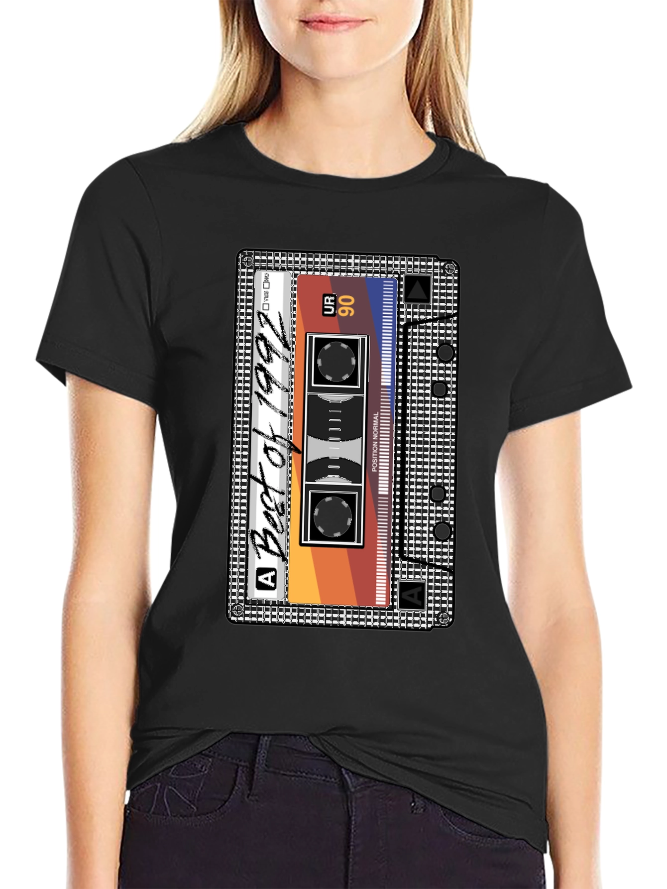 Black Best of 1992 Cassette Tape T-Shirt view 2