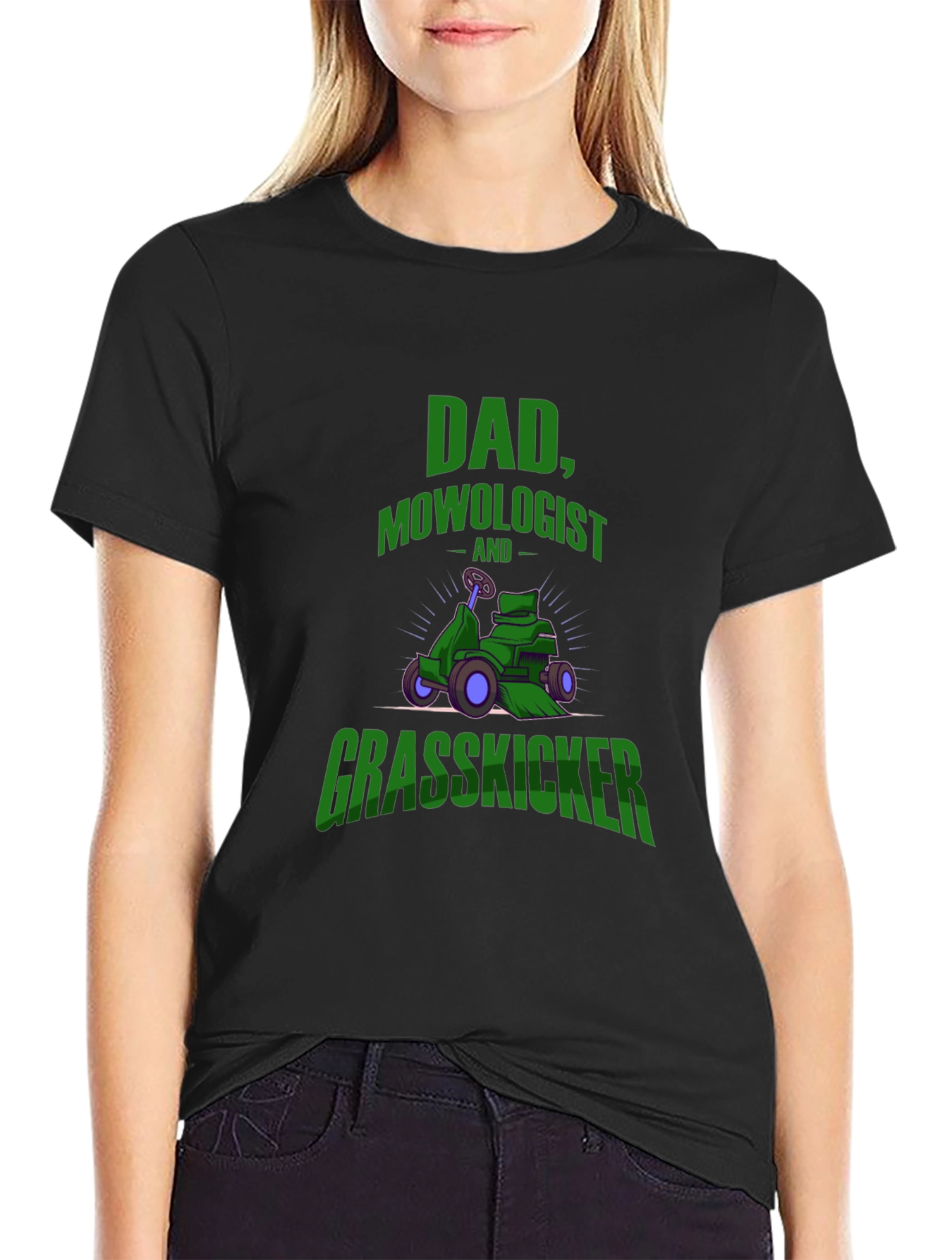 Dad Mowologist Grasskicker Graphic T-Shirt - 2