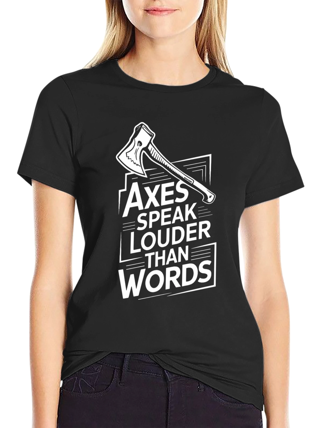 Black Axes Speak Louder Than Words T-Shirt view 2