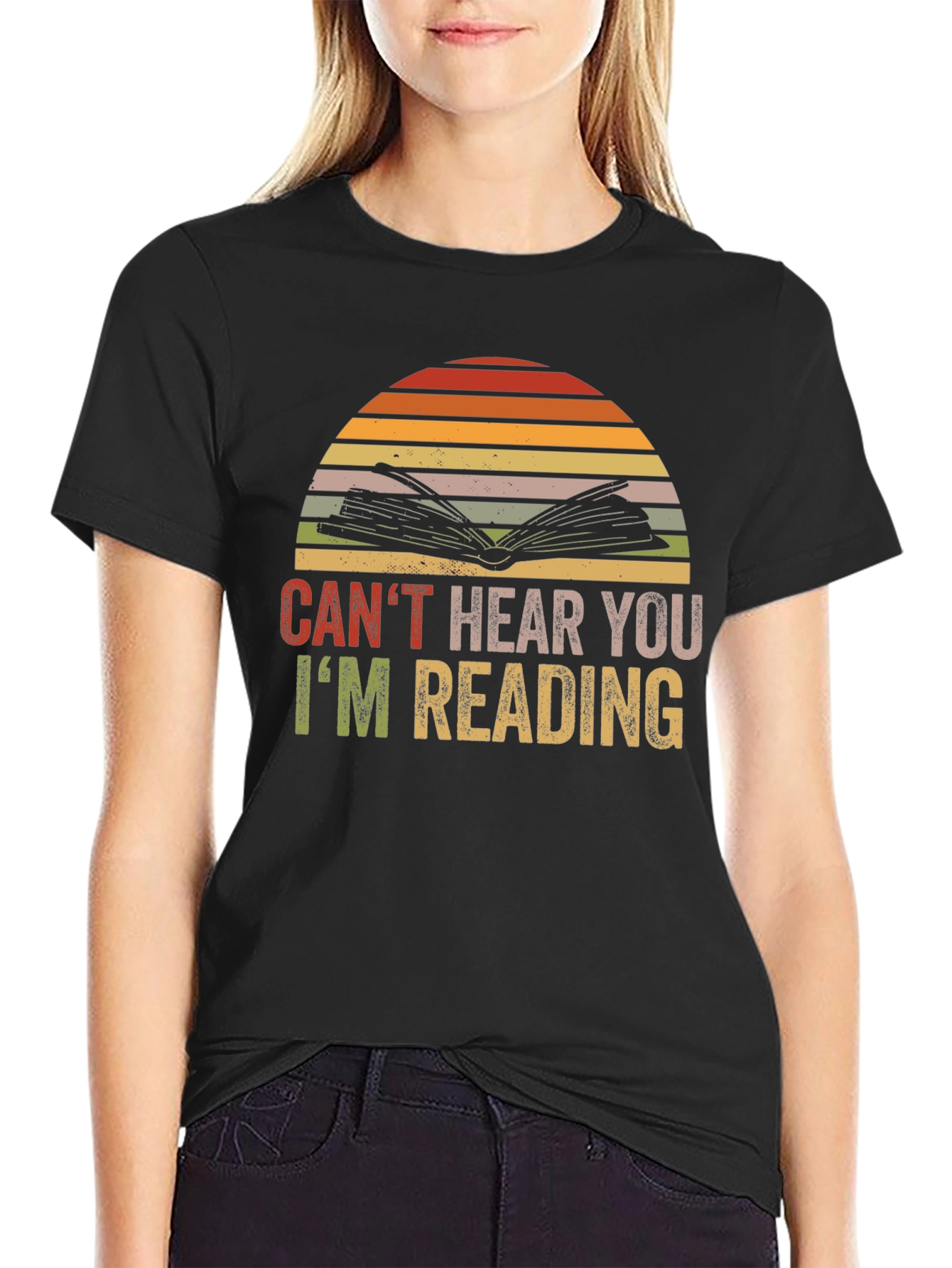 Black Can't Hear You I'm Reading T-Shirt view 2