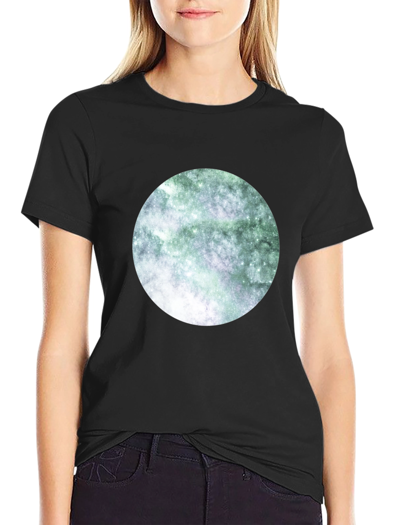 Black Nebula Circle Graphic Tee view 2