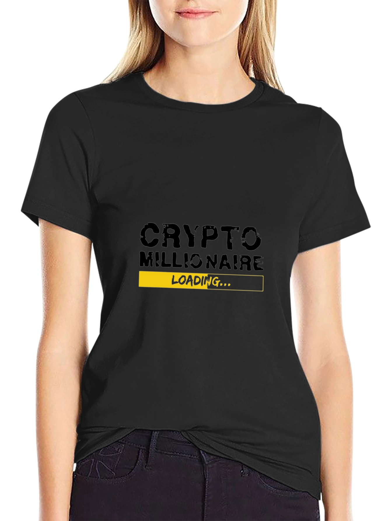 Black Crypto Millionaire Loading T-Shirt - Black view 2