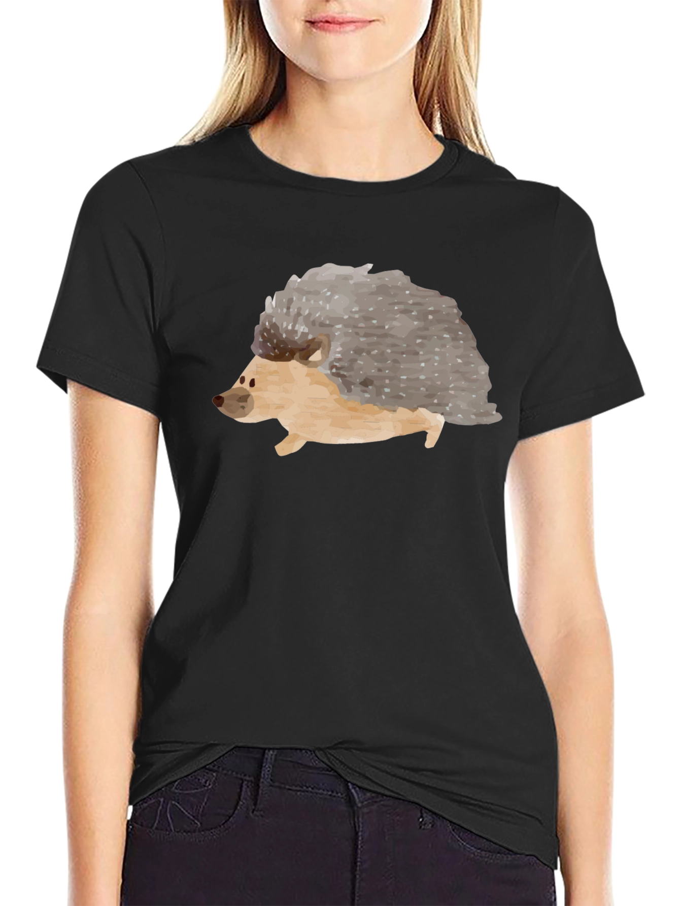 Black Men's Hedgehog Graphic Tee - Black view 2