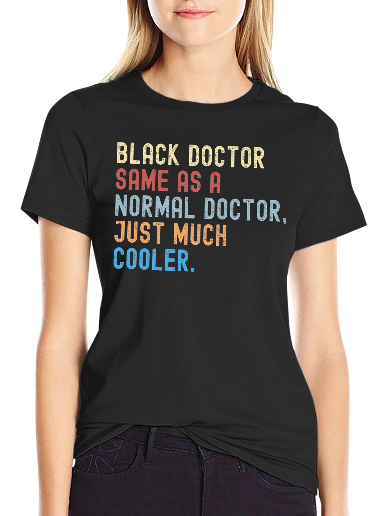 Black Black Doctor Cooler T-Shirt - Stylish & Humorous view 2