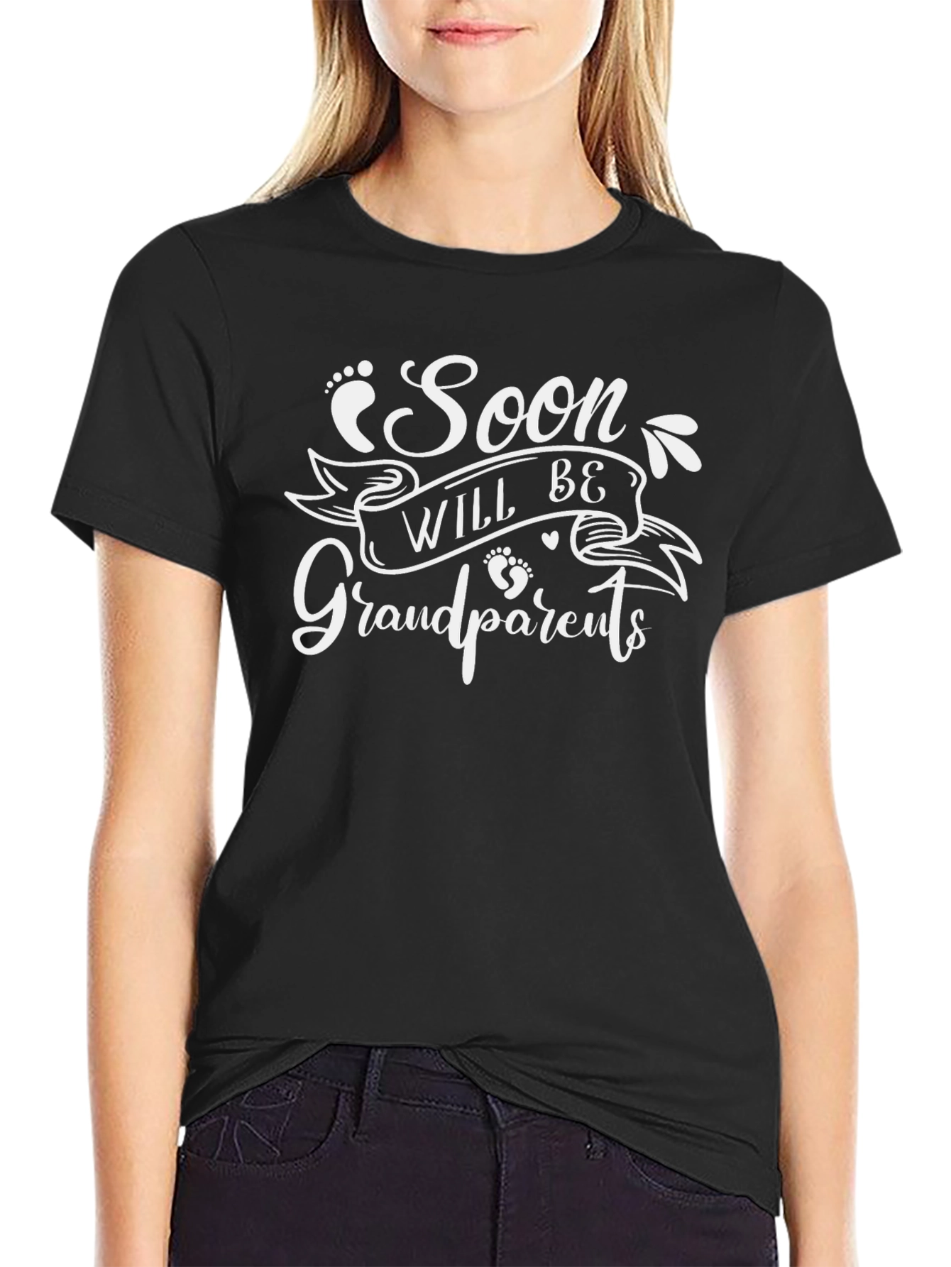 Black Soon to be Grandparents Pregnancy Announcement Shirt view 2