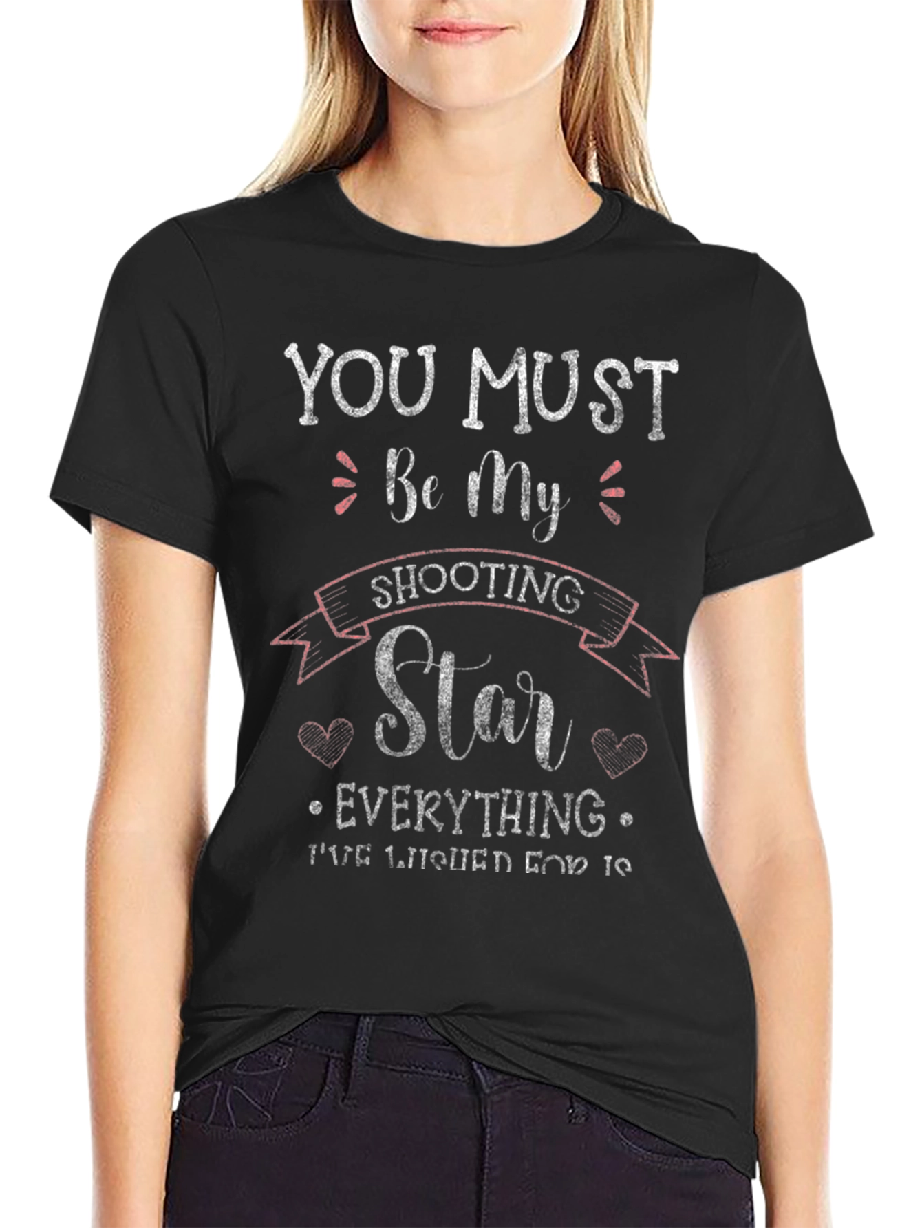 Black Shooting Star Graphic Tee - Soft Cotton Blend view 2