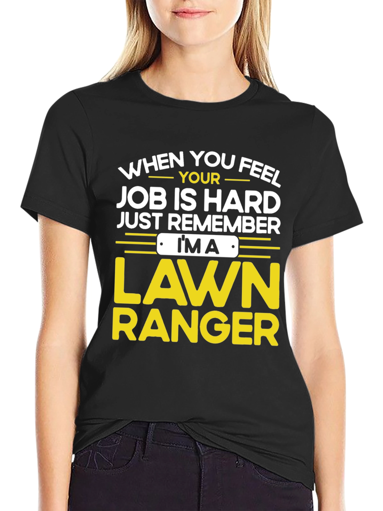 Black Lawn Ranger T-Shirt - Funny Landscaping Tee view 2