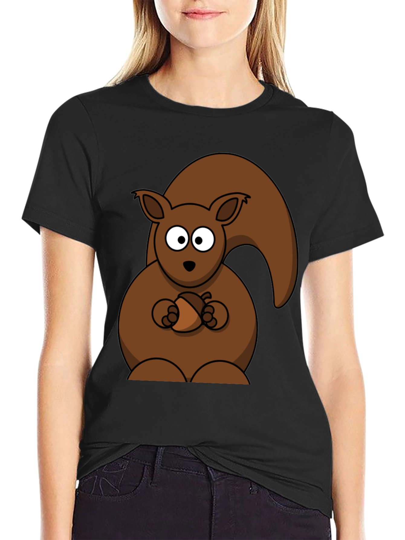 Black Funny Squirrel Nut T-Shirt view 2