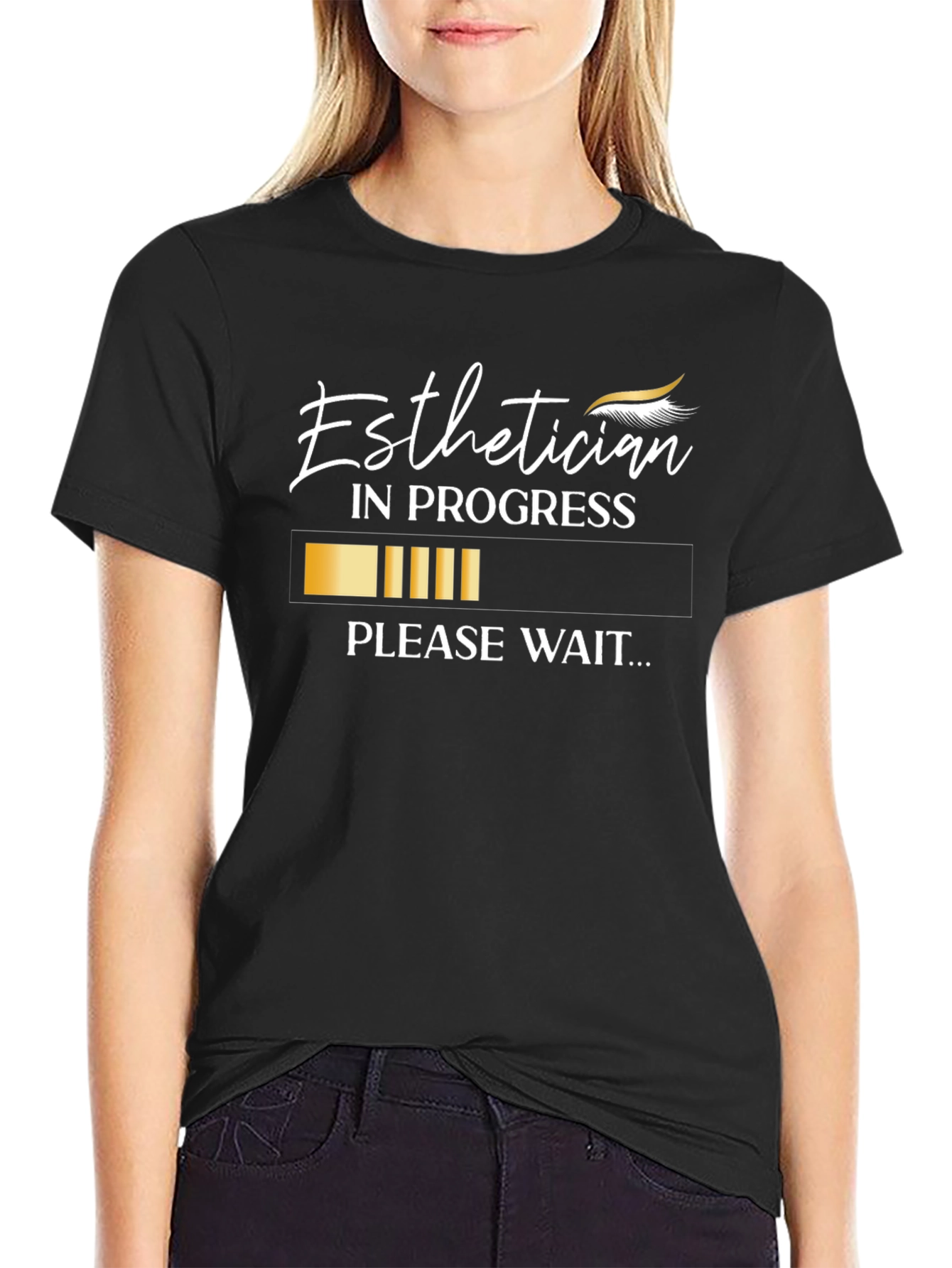 Black Esthetician in Progress Graphic Tee view 2