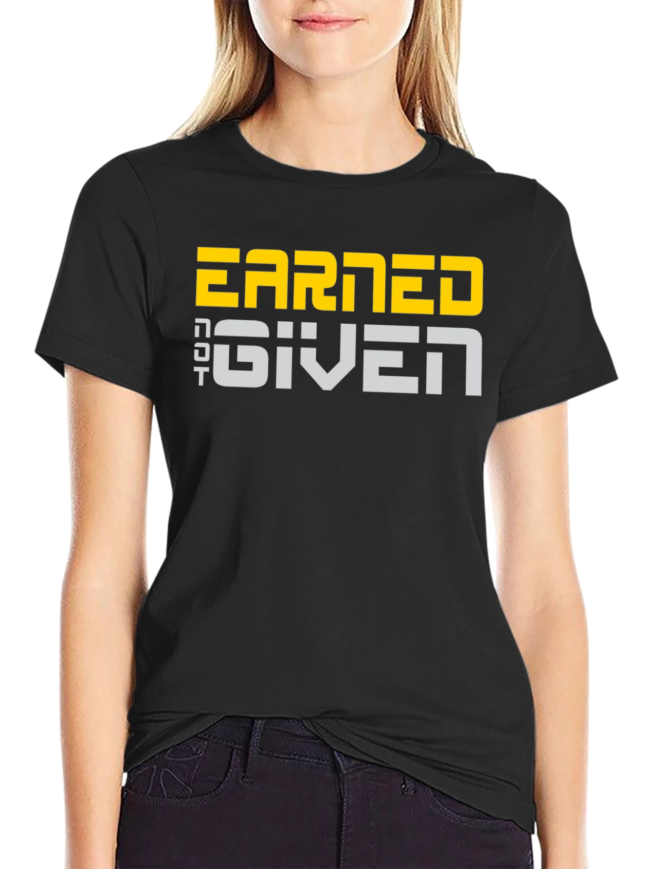 Black Earned Not Given Graphic T-Shirt view 2