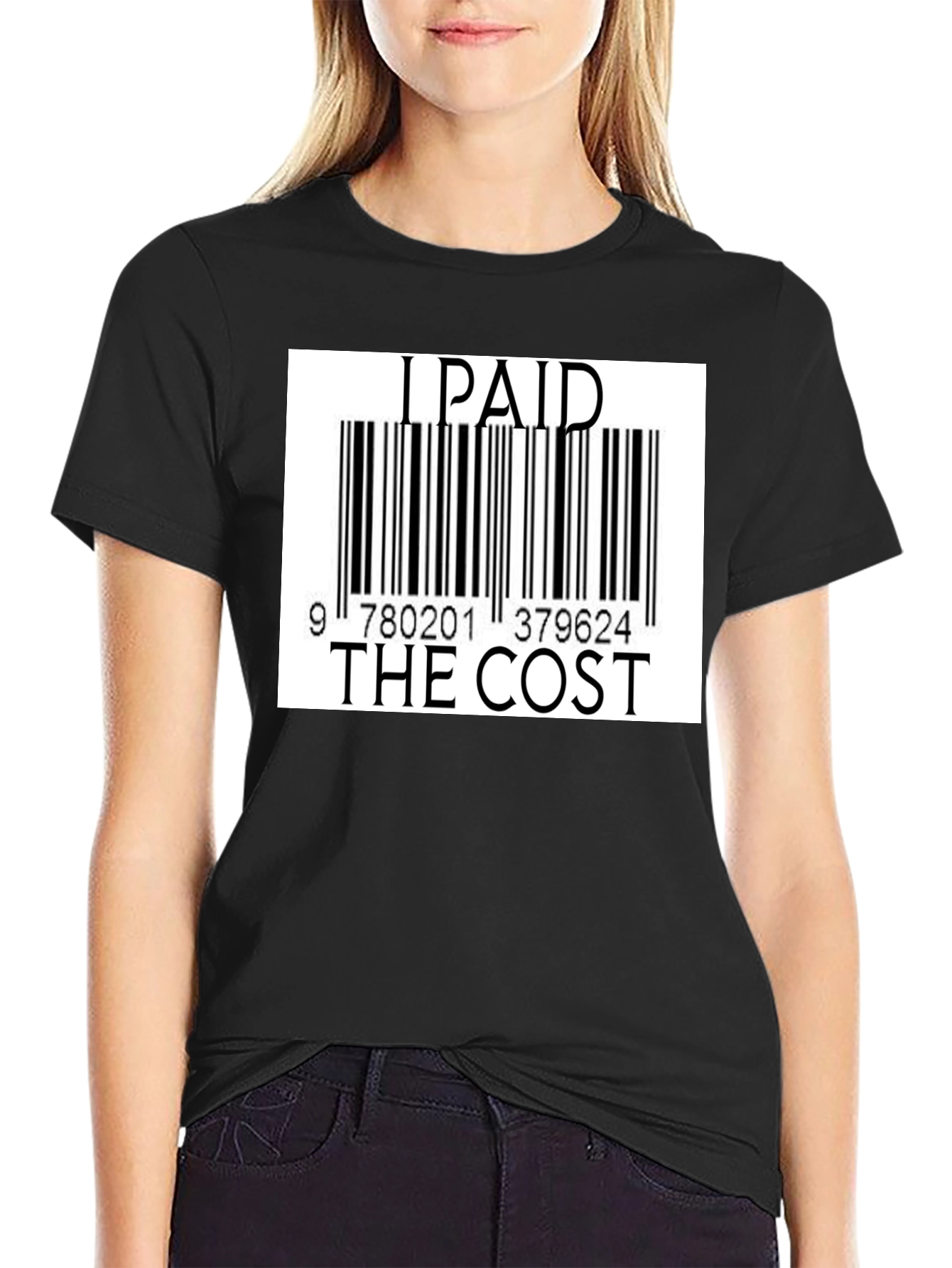 Black I Paid The Cost Barcode T-Shirt - Black view 2
