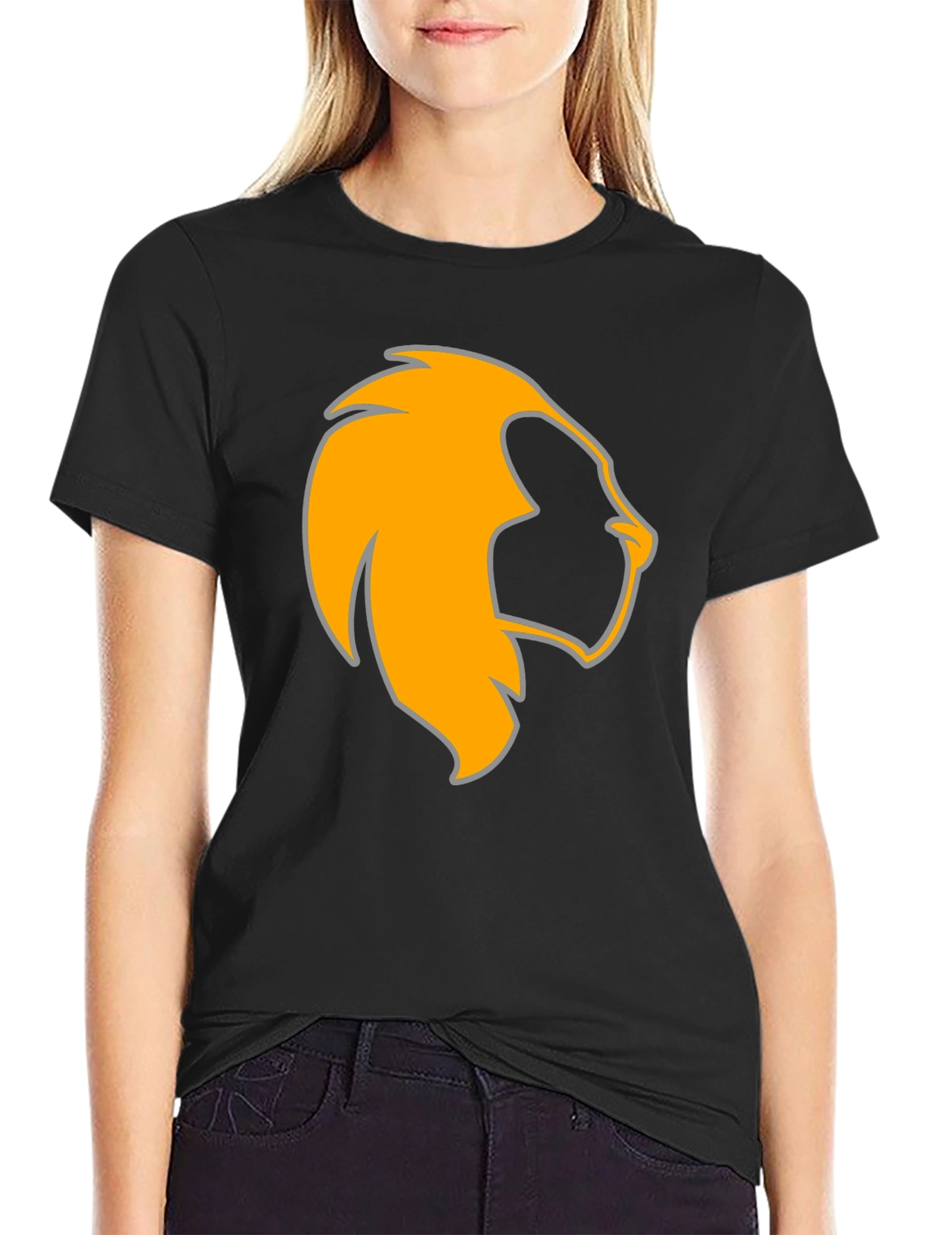 Black Lion Head Graphic Black Tee - Bold & Stylish view 2