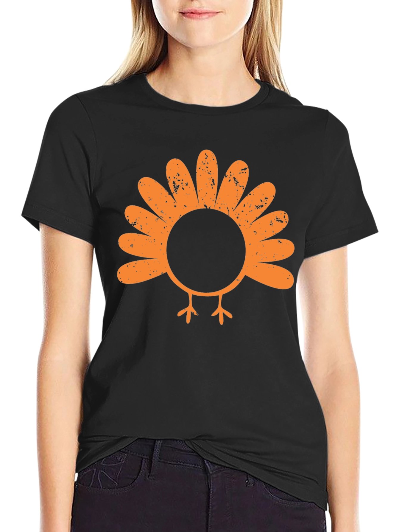 Black Turkey Graphic Tee - Thanksgiving T-Shirt view 2