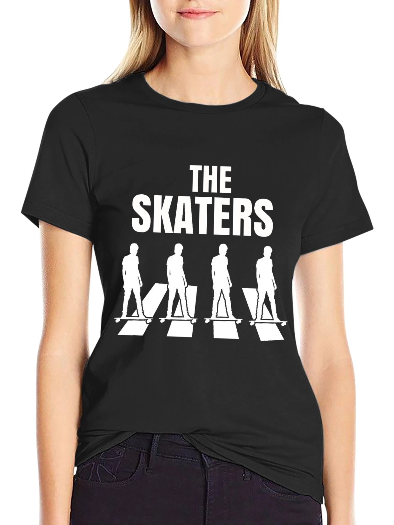 Black The Skaters T-Shirt - Abbey Road Inspired Black Tee view 2
