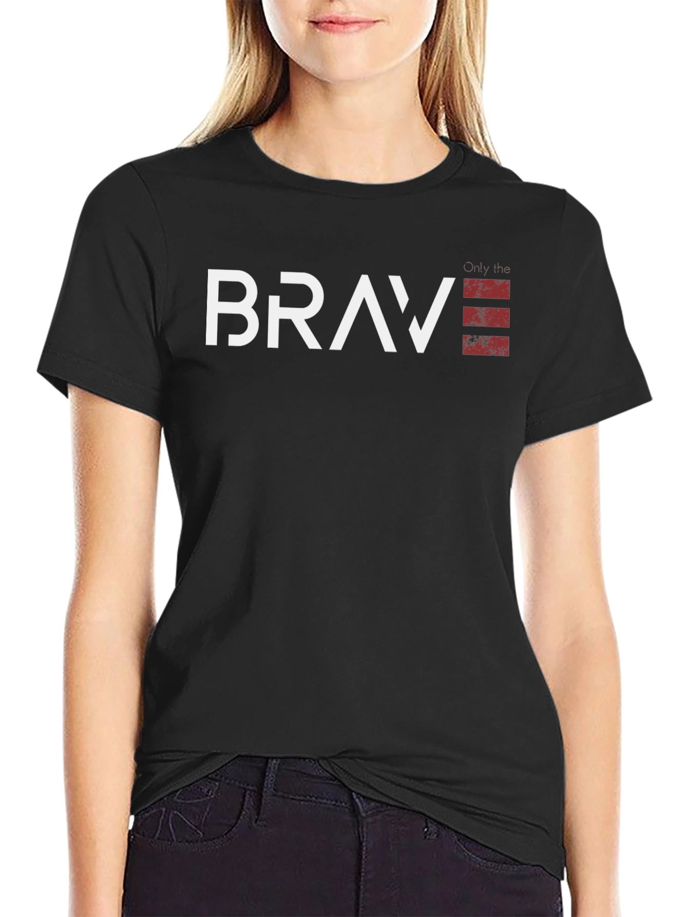 Black Brave Graphic Tee - Black Cotton Blend view 2