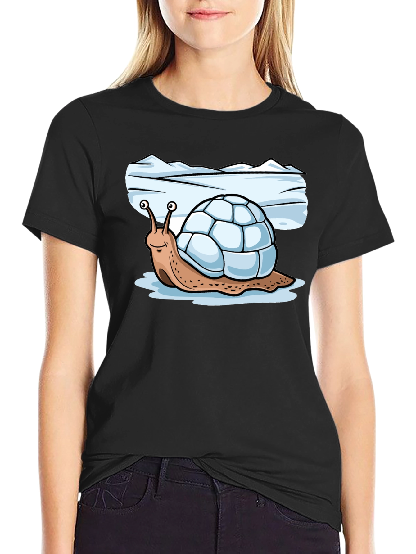 Black Igloo Snail Black T-Shirt view 2