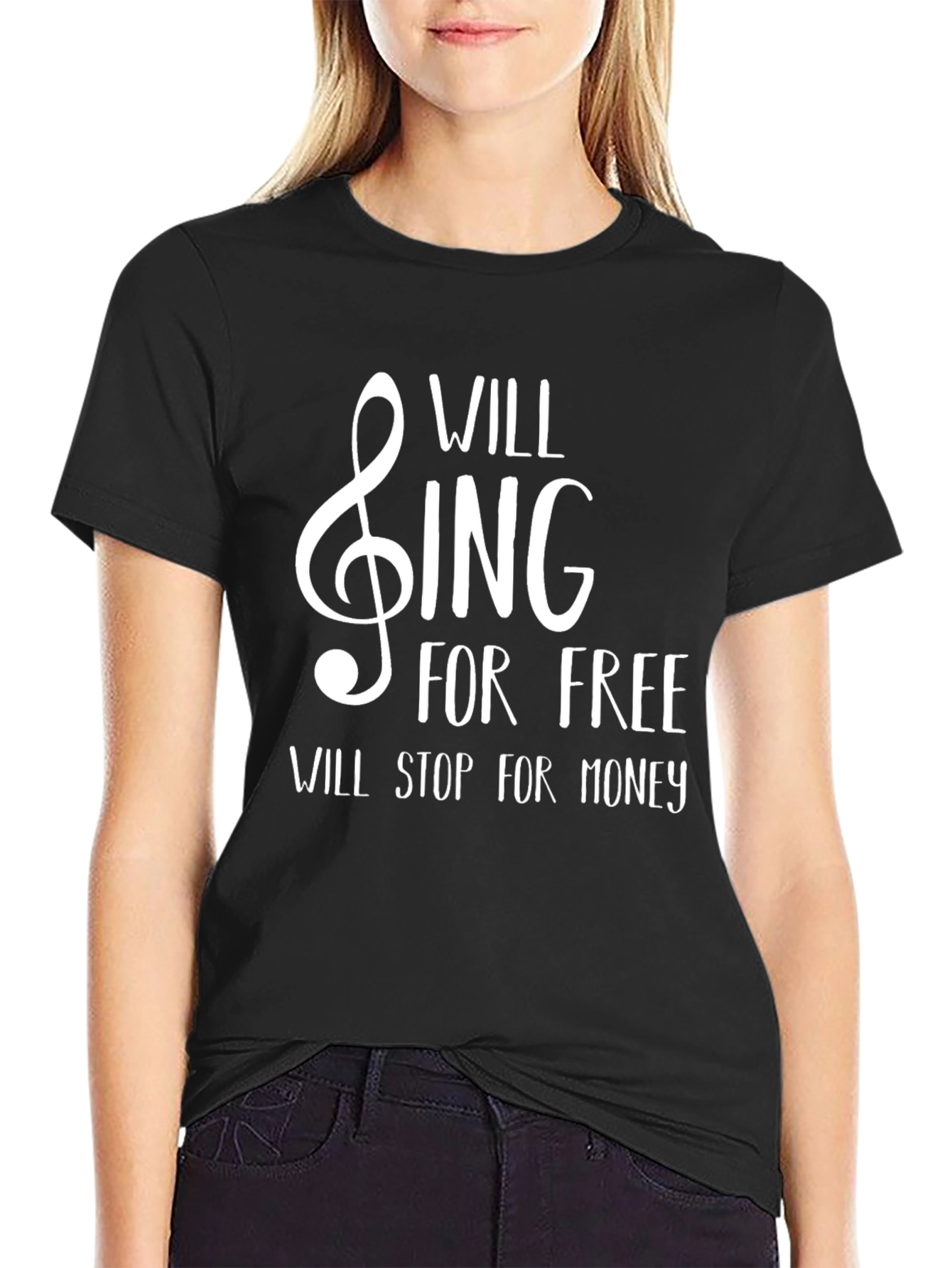 Black Will Sing For Free Black T-Shirt view 2