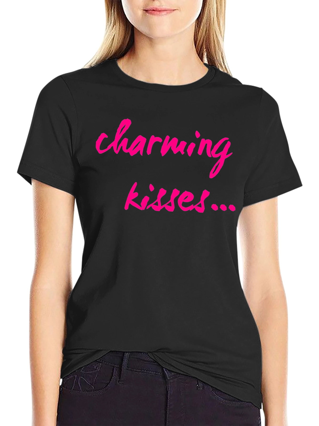 Black Charming Kisses Graphic T-Shirt view 2