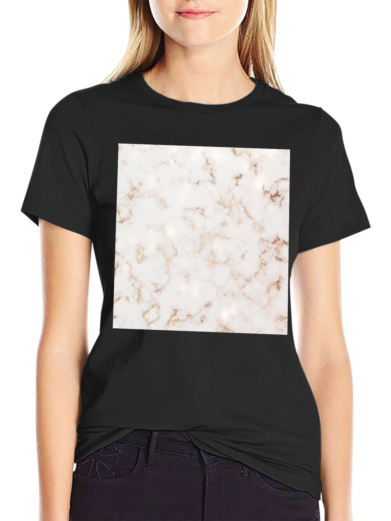 Black Marble Texture Tee - Stylish Comfort view 2