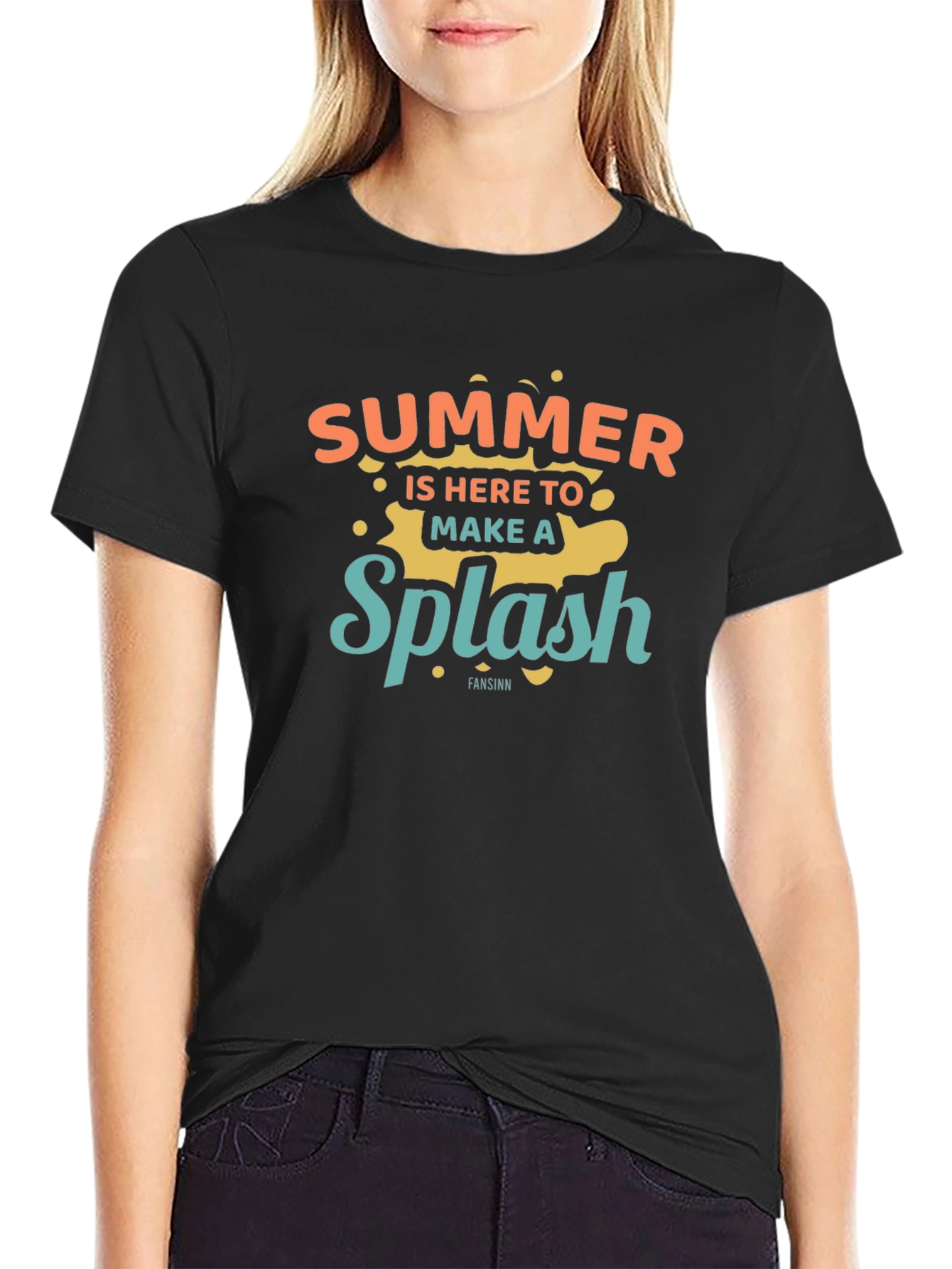 Black Summer Splash Graphic Tee view 2