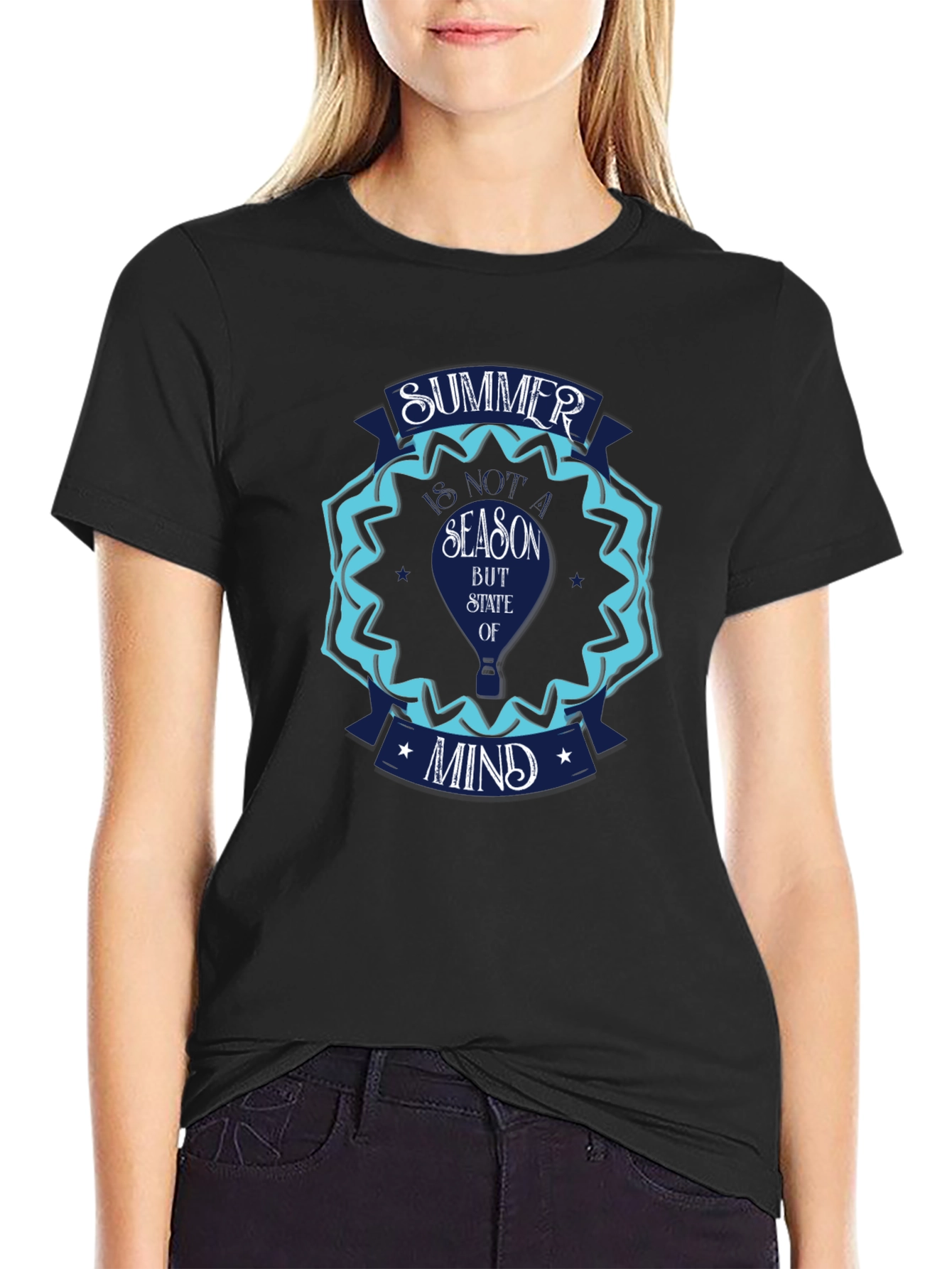 Black Summer Season State of Mind Graphic Tee view 2
