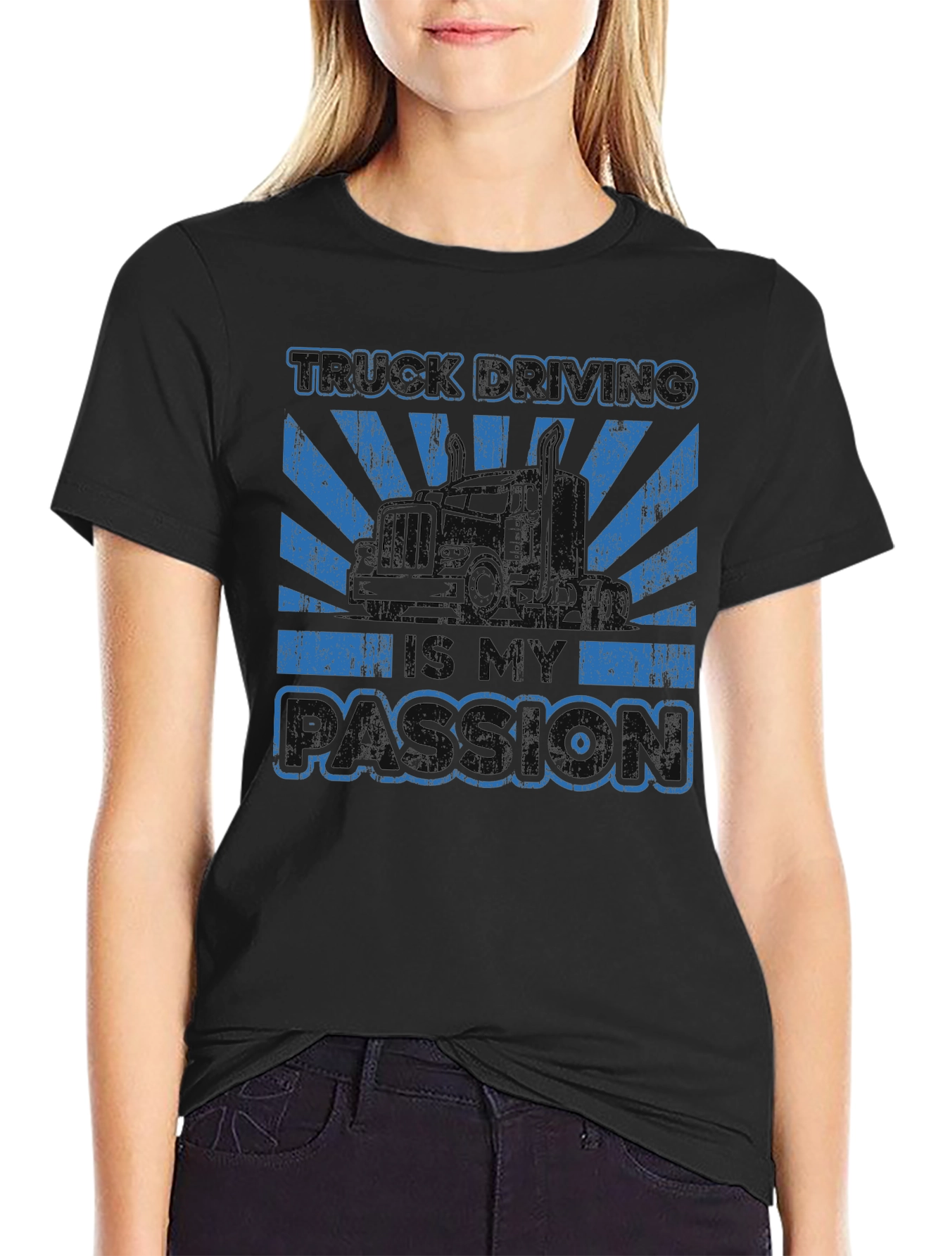 Black Truck Driving Passion T-Shirt view 2