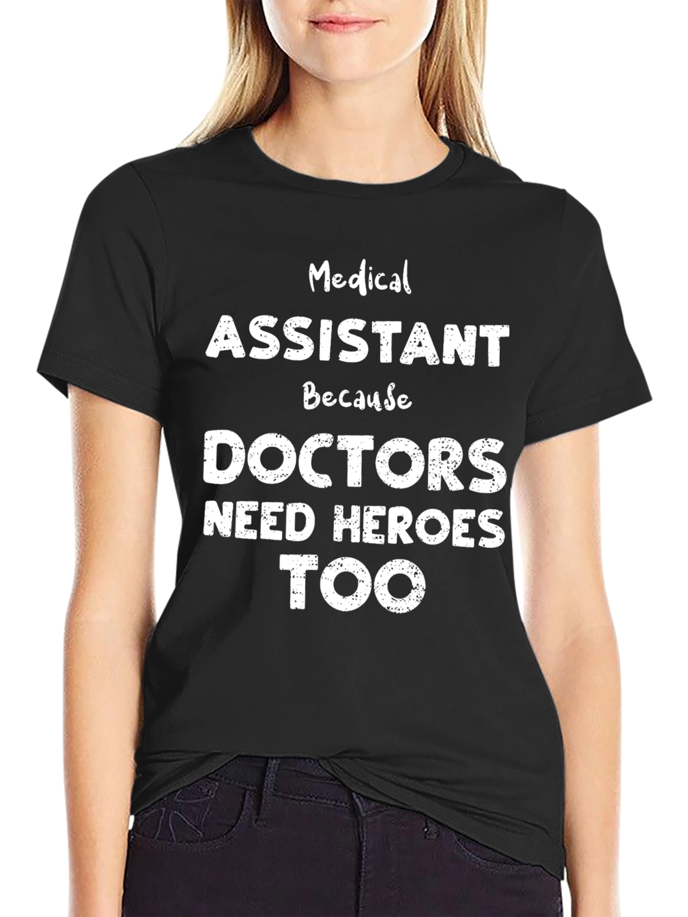 Black Medical Assistant Hero Tee view 2