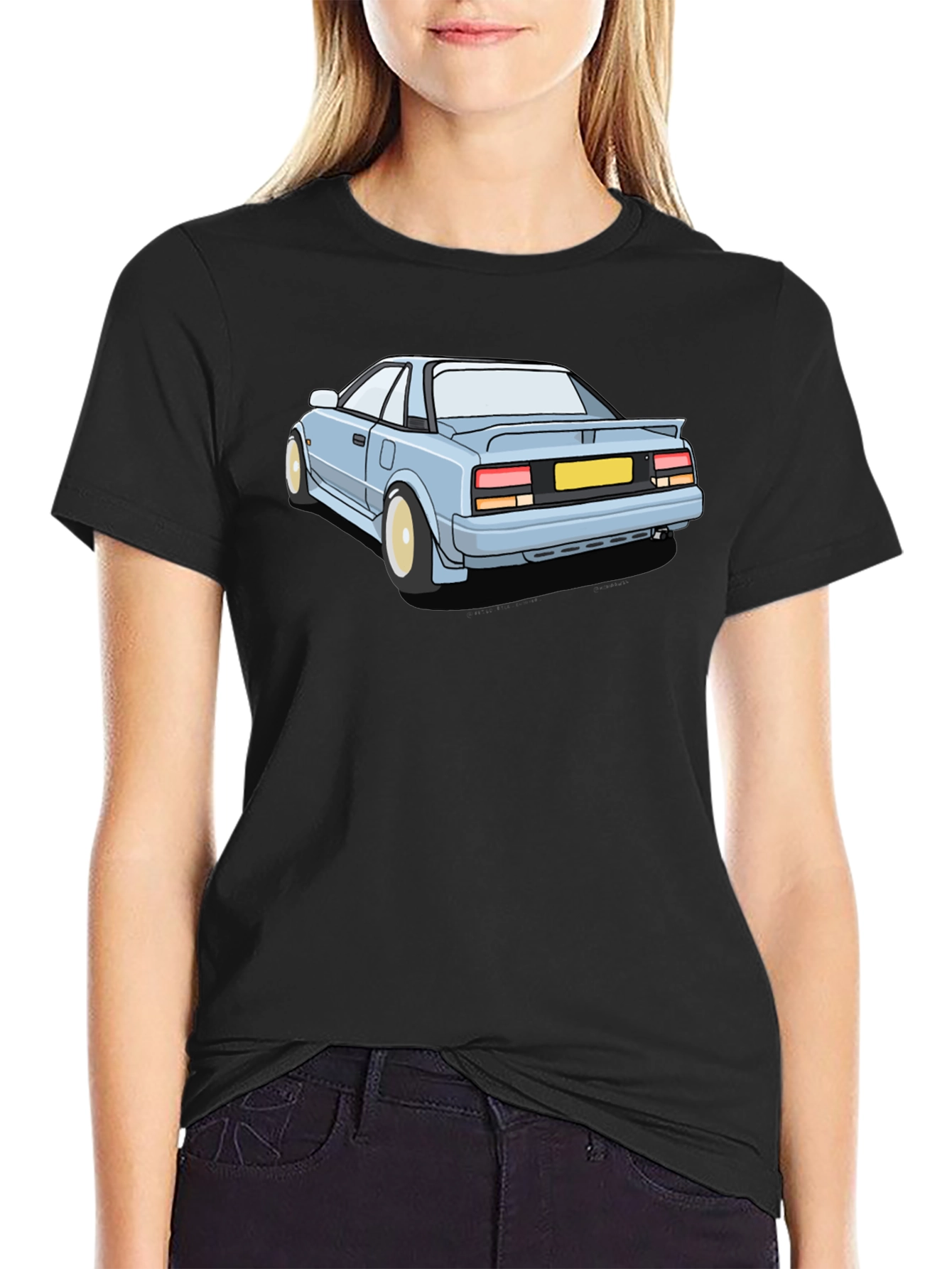 Cool Car Graphic Tee - Black Cotton T-Shirt - 2