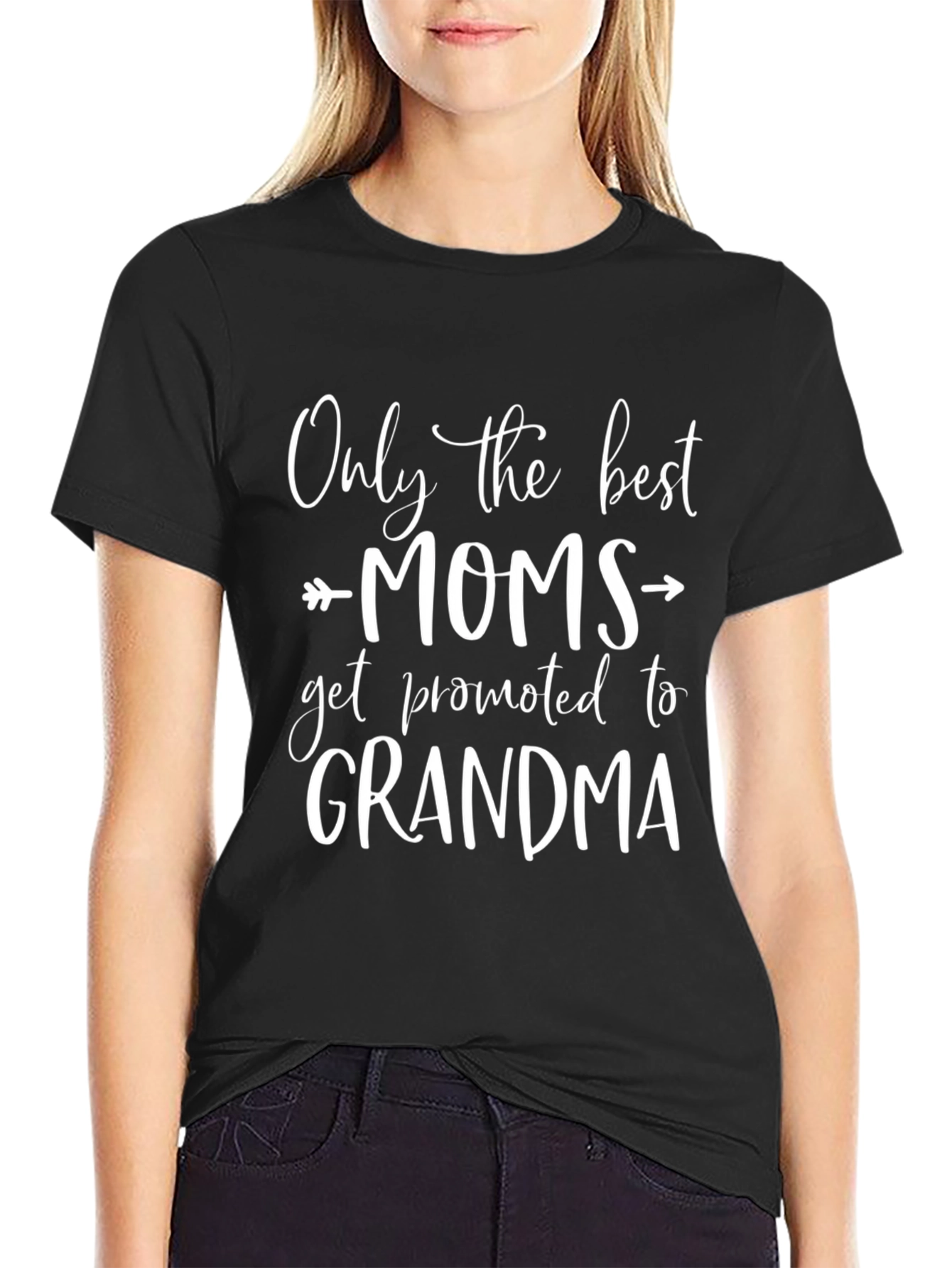 Black Promoted to Grandma T-Shirt view 2