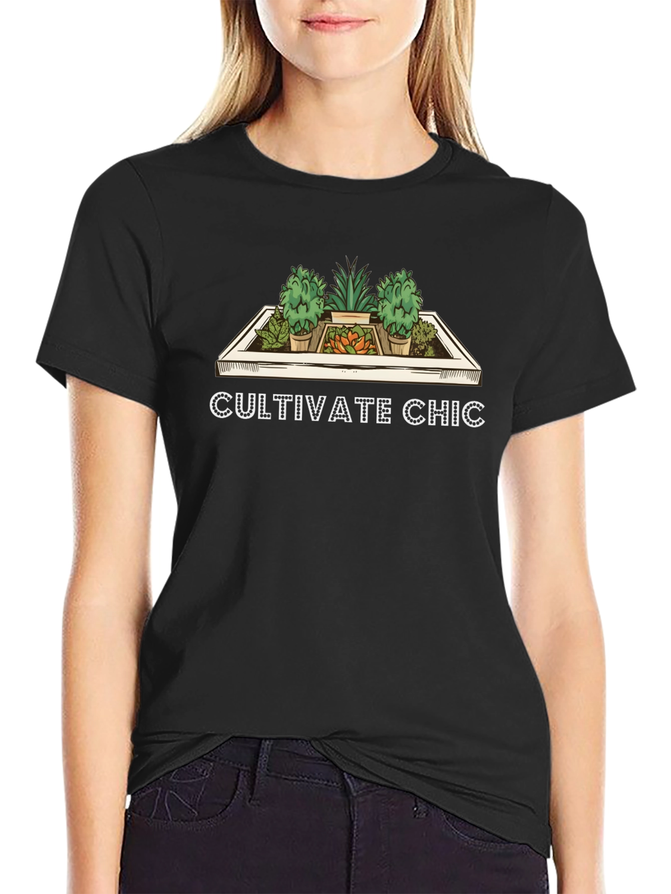 Black Cultivate Chic Graphic Tee view 2
