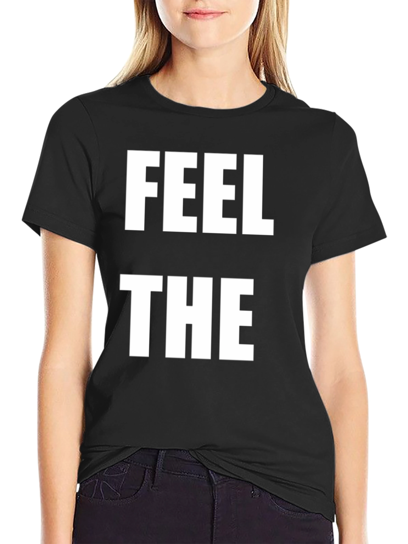 Black Feel The T-Shirt Black Cotton Tee view 2