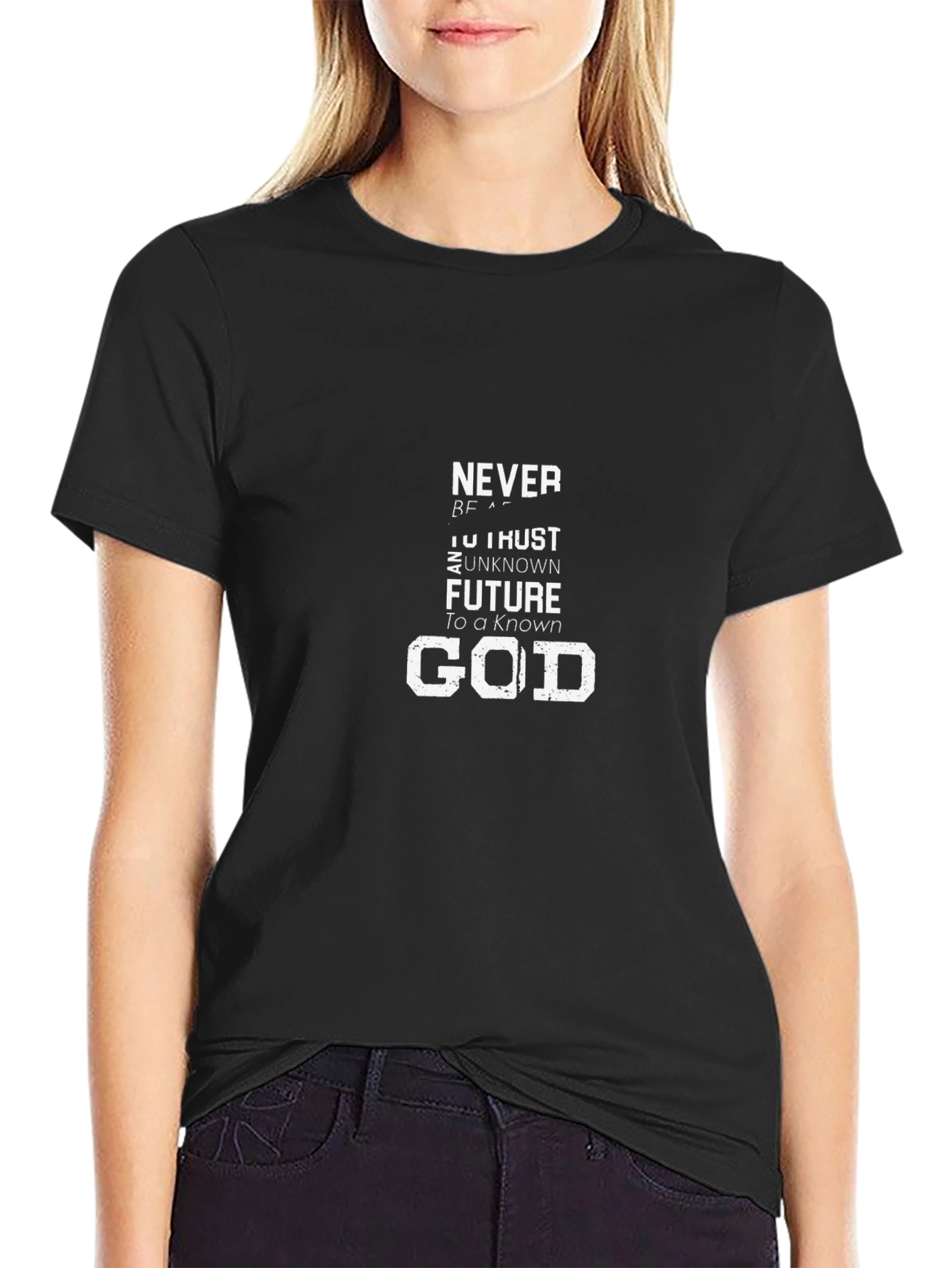 Black Faith-Inspired Graphic T-Shirt - Trust God view 2