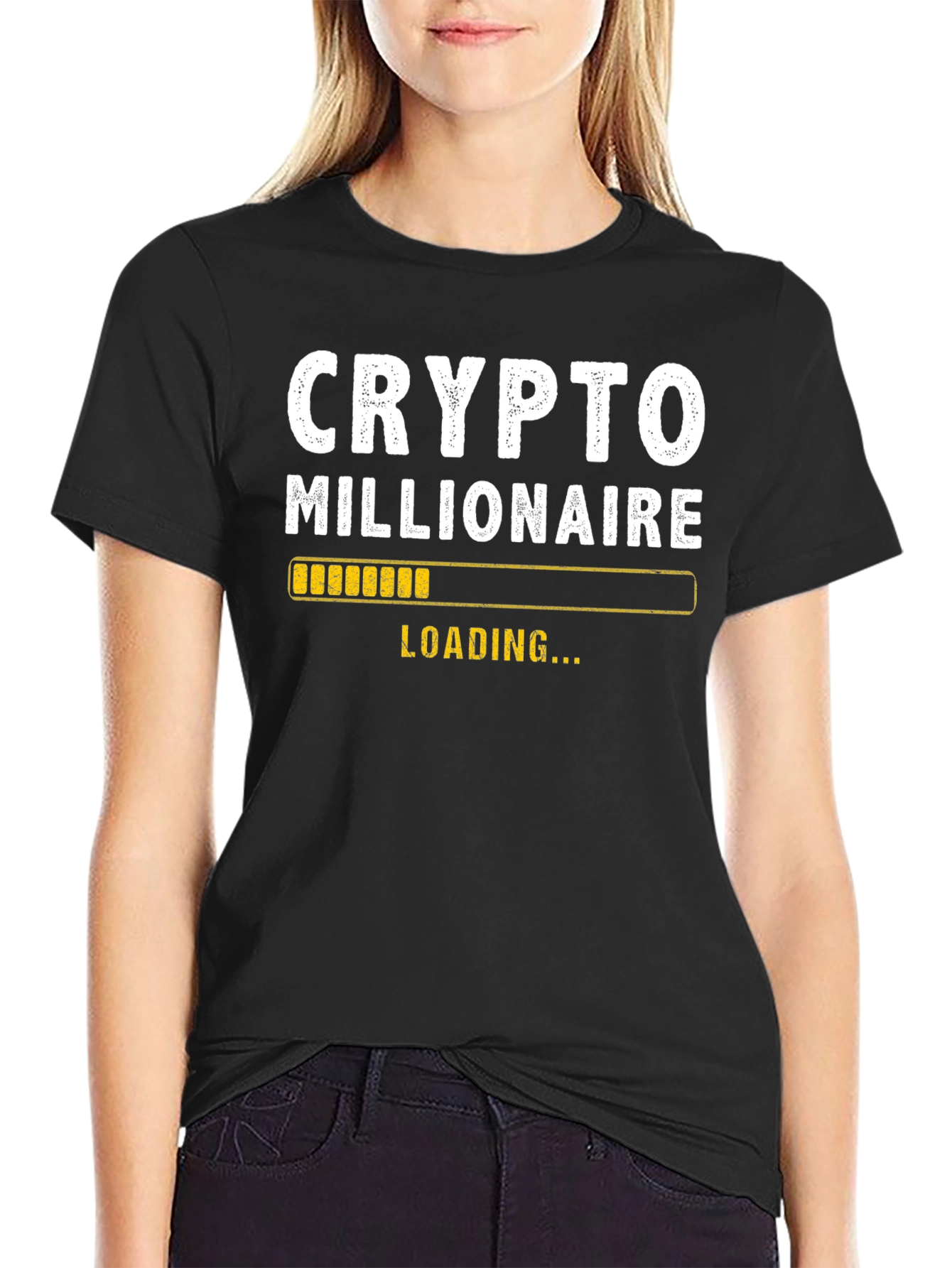 Black Crypto Millionaire Loading T-Shirt view 2