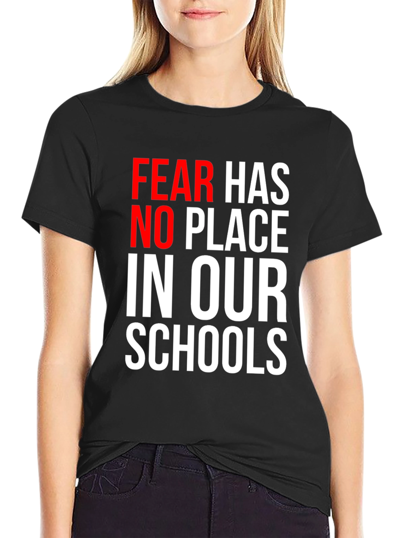 Black Fear Has No Place in Our Schools Graphic Tee view 2