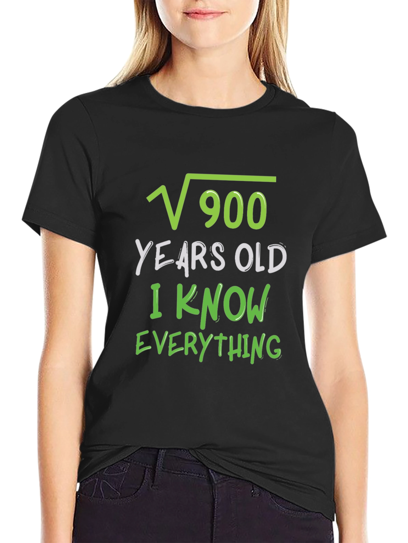 Black Funny Math Joke T-Shirt - √900 Years Old view 2