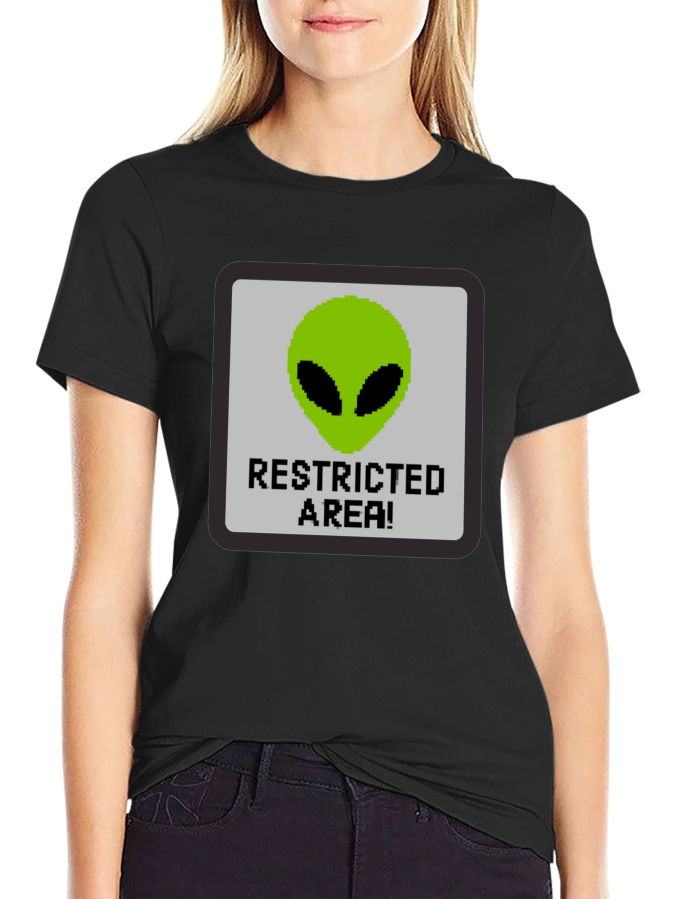 Black Restricted Alien Area Graphic Tee - Black view 2