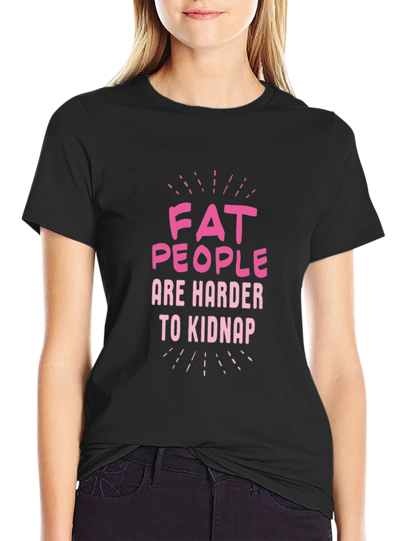 Black Fat People Are Harder to Kidnap Graphic Tee view 2