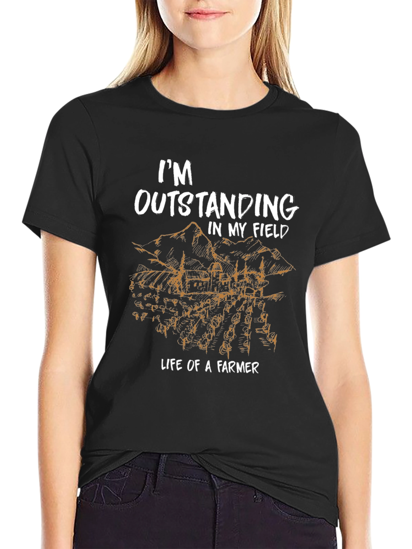 Black Outstanding Farmer T-Shirt view 2