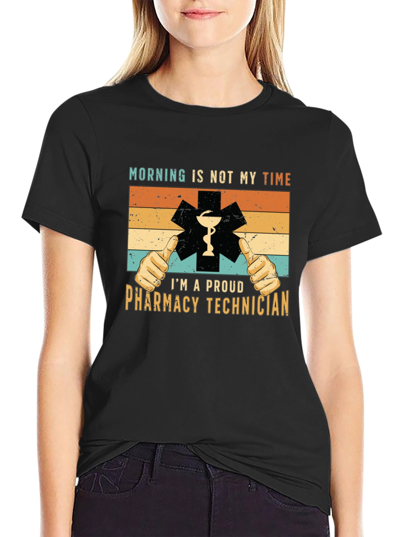 Black Proud Pharmacy Technician T-Shirt view 2