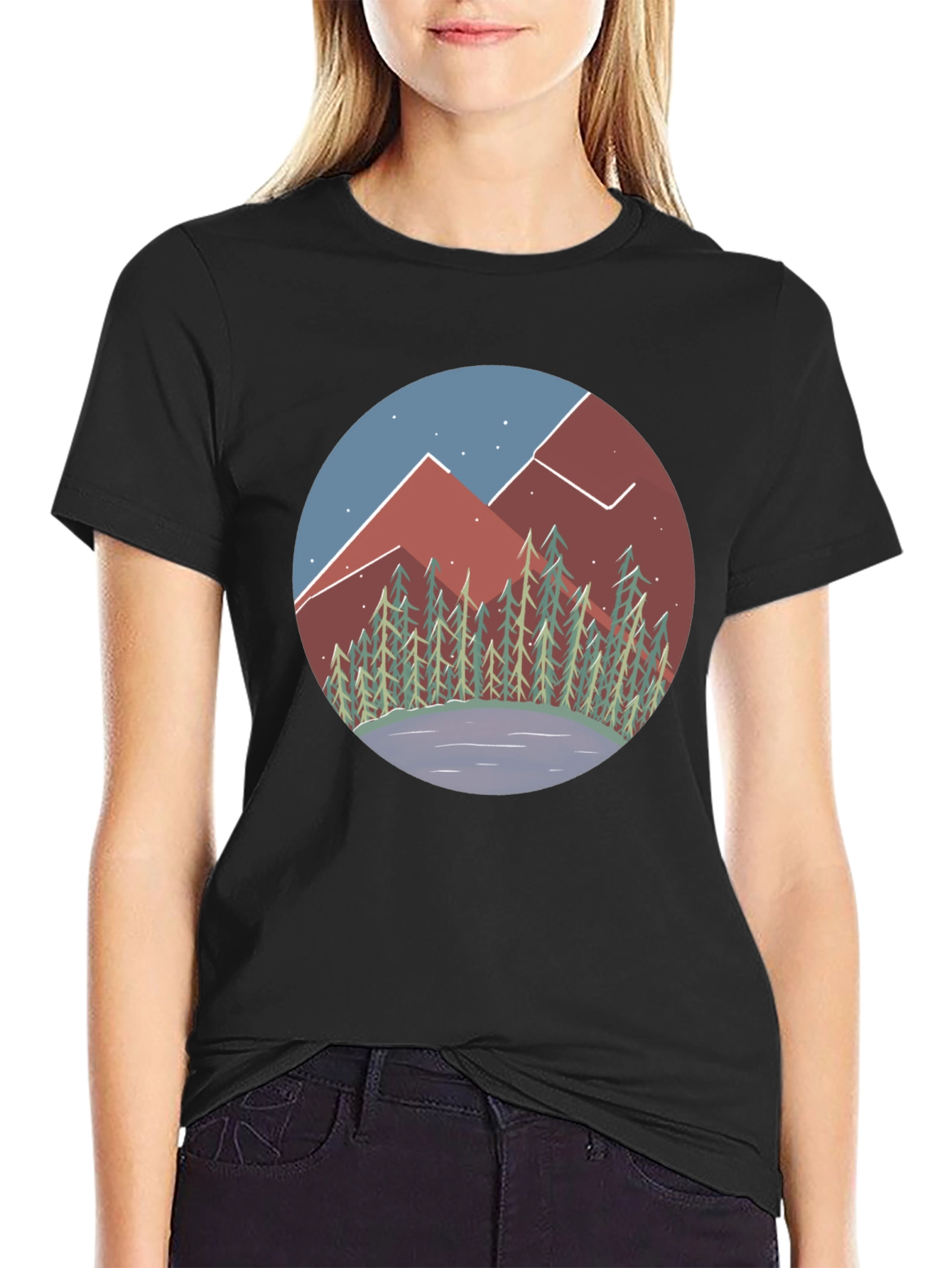 Black Mountain Vista Graphic Tee - Unisex Black Shirt view 2