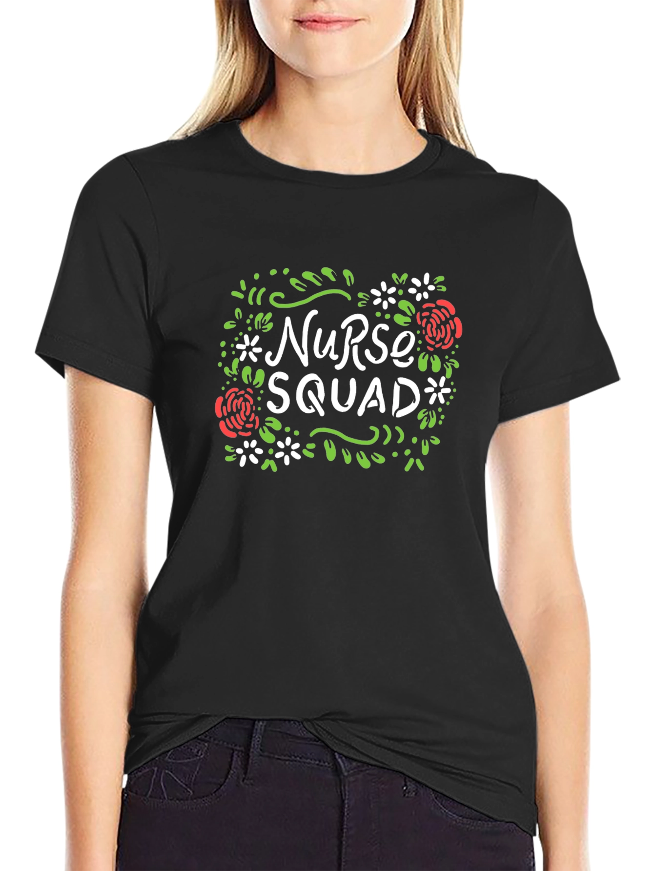 Black Nurse Squad Graphic T-Shirt view 2