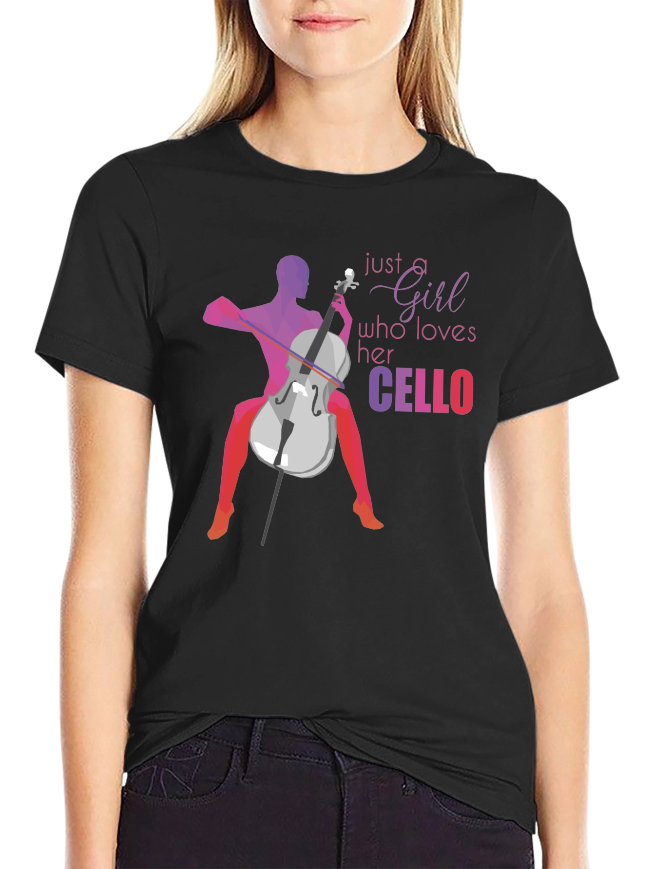 Cello Lover Graphic Tee - Just a Girl Who Loves Her Cello - 2