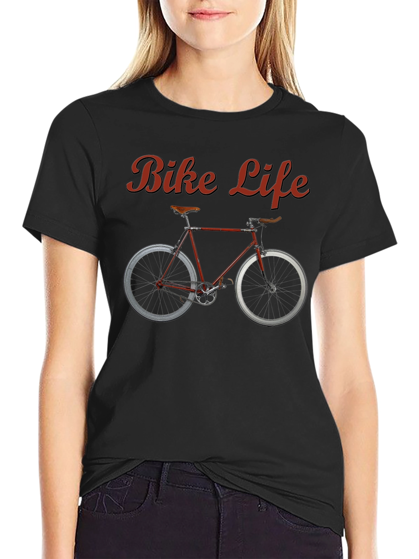 Black Bike Life Graphic Tee - Black view 2