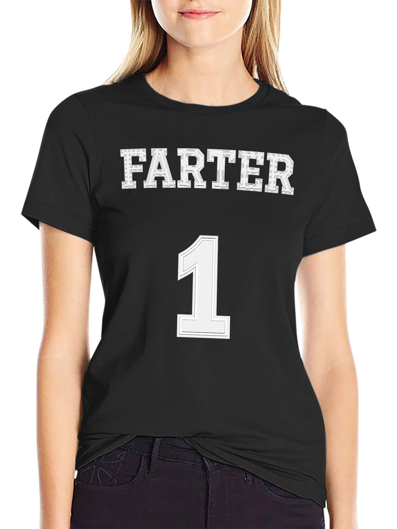 Black Farter Number 1 Novelty T-Shirt view 2