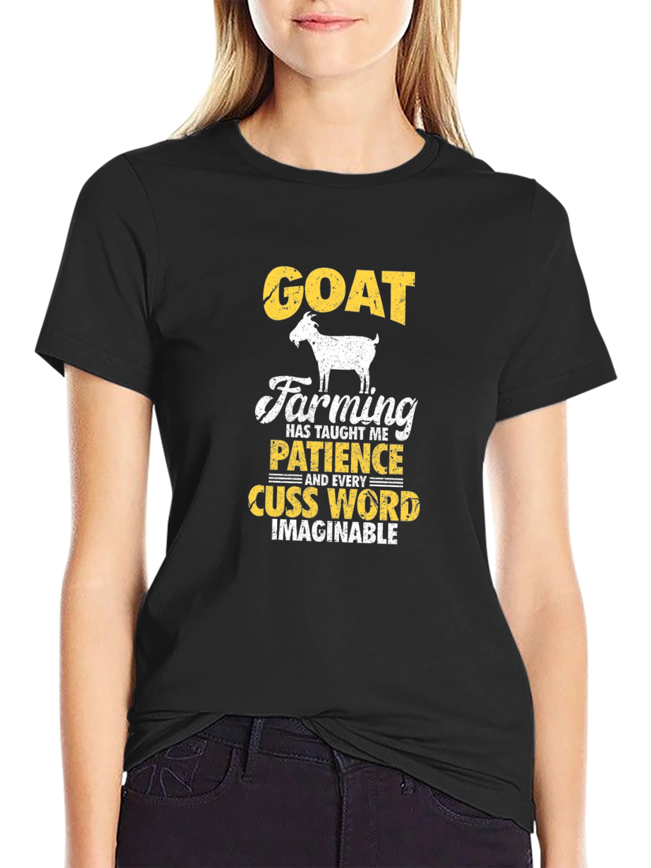 Black Goat Farming T-Shirt: Patience and Cuss Words view 2