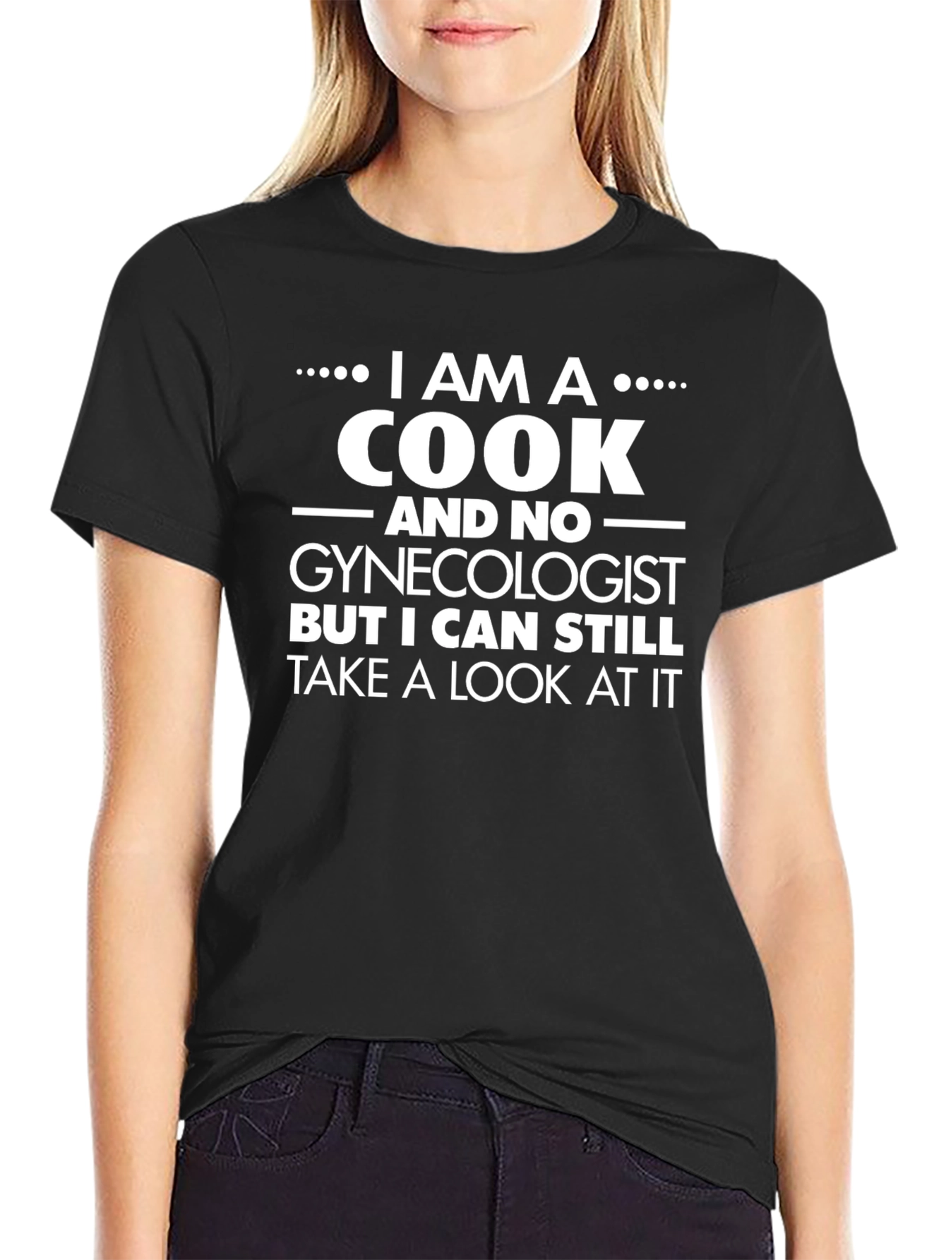 Black I Am A Cook T-Shirt - Funny Novelty Graphic Tee view 2