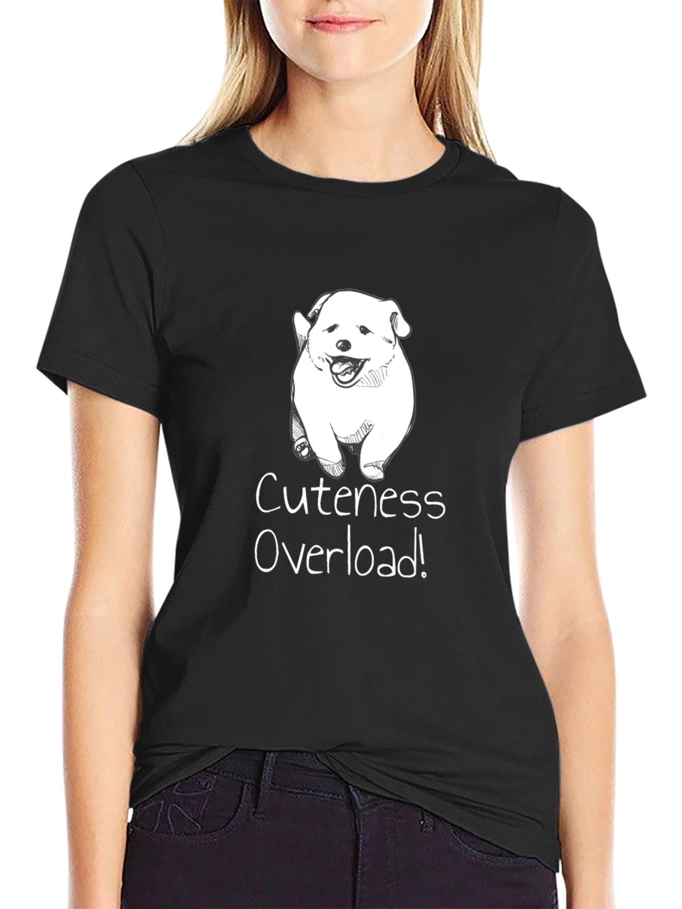 Black Cuteness Overload T-Shirt view 2