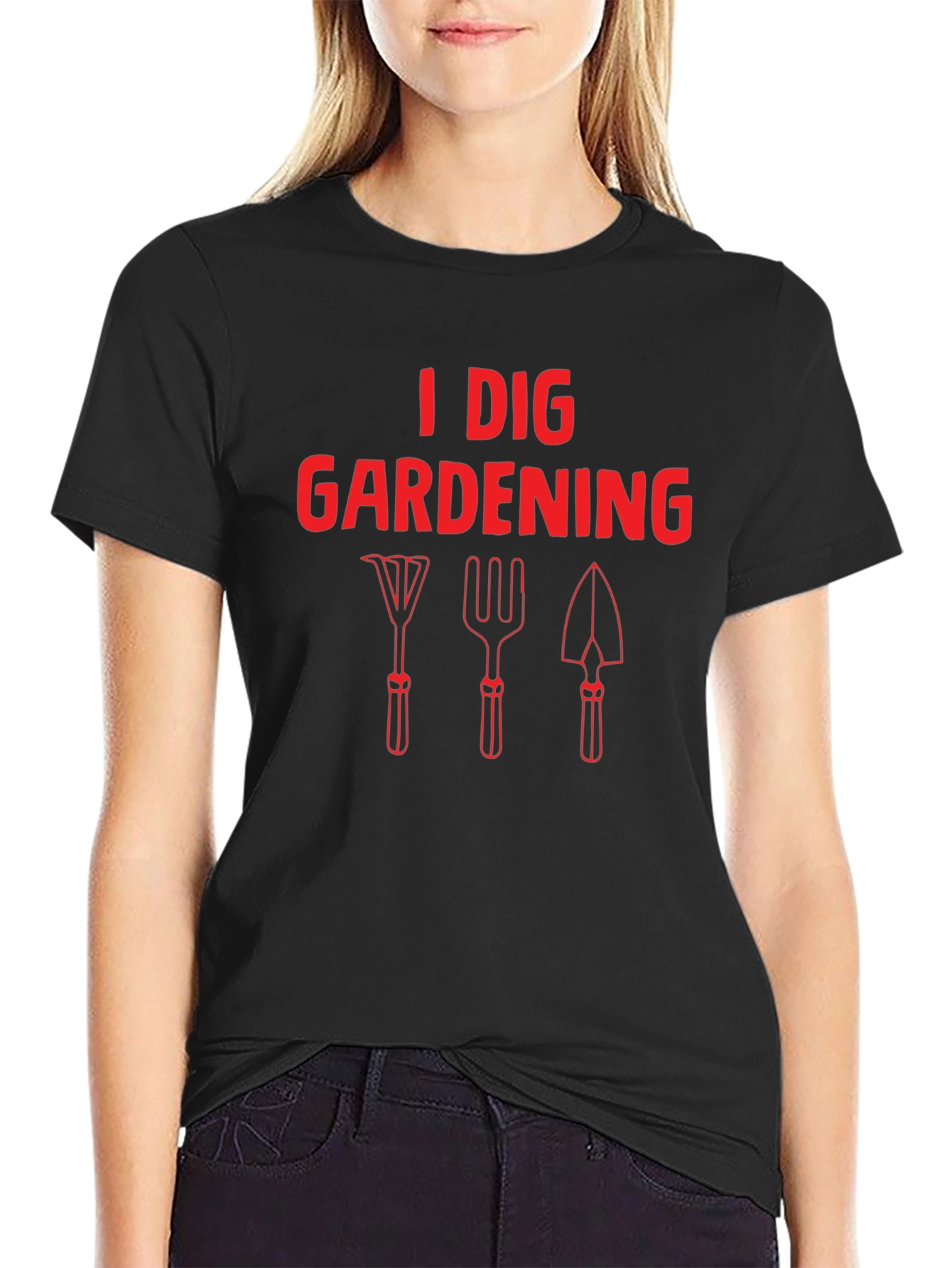 Black I Dig Gardening Graphic T-Shirt view 2