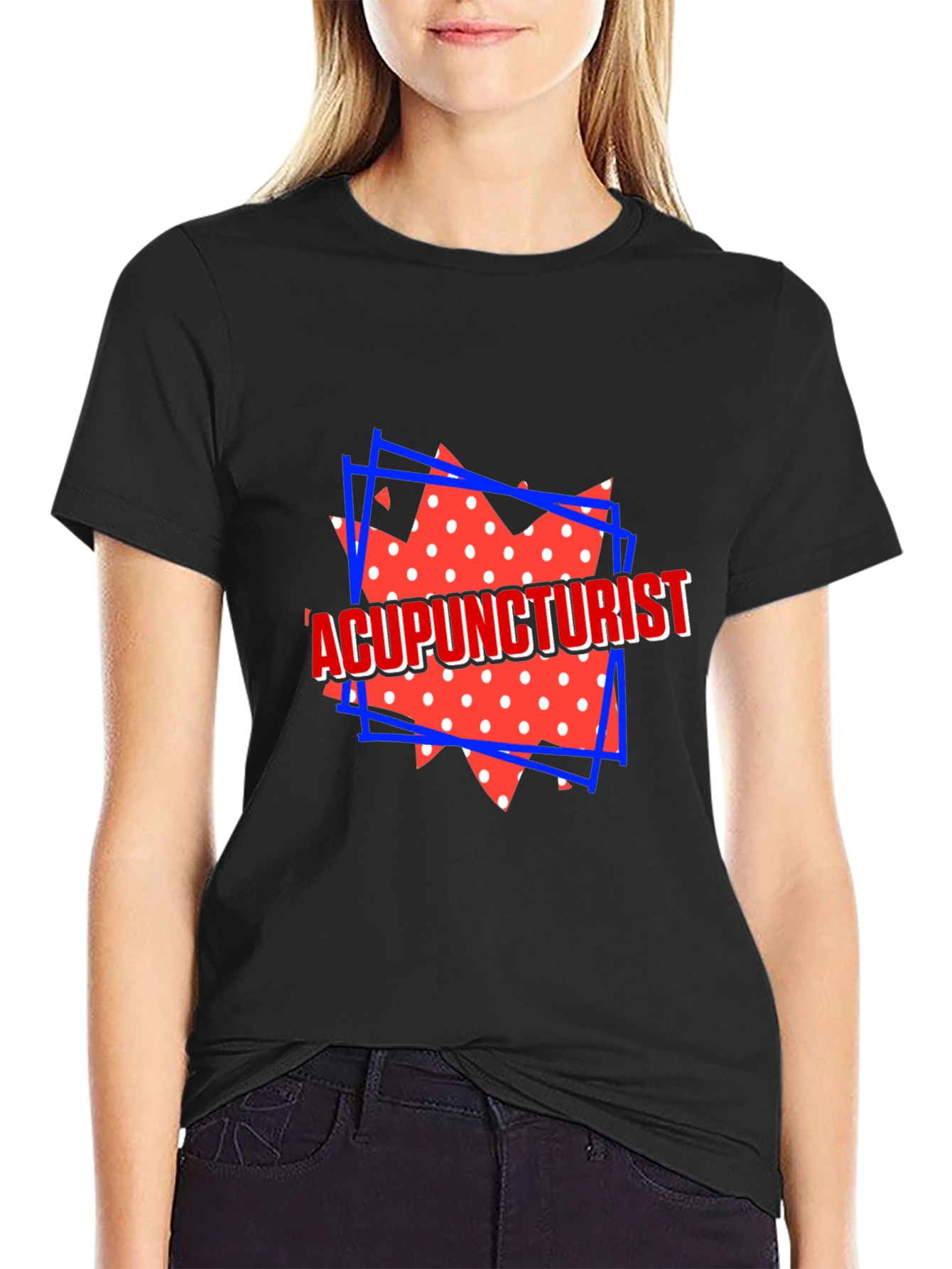 Black Acupuncturist Graphic Tee - Novelty Design Shirt view 2